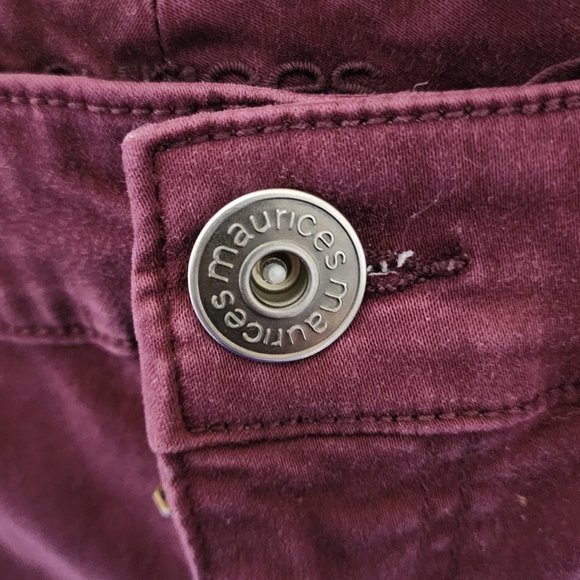 M Jeans by Maurices Skinny Mid Rise Side Maroon Size 18R - Picture 5 of 8